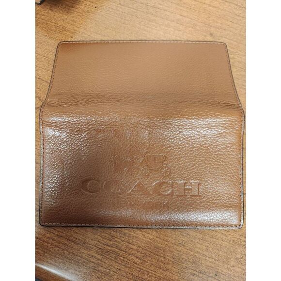 Coach BROWN Camel color Authentic Coach wallet F52715 AND CHECKBOOK COVER - Picture 13 of 16